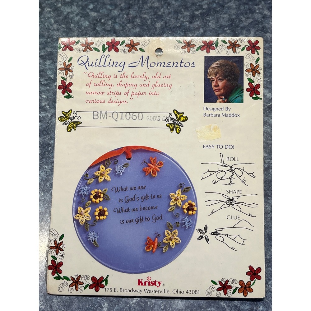 Vintage Quilling Momentos Kit Barbara Maddox God's Gift BM-Q1060 Paper Craft DIY